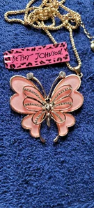 New Betsey Johnson Necklace Butterfly Collectible Summer Spring Decorative Nice  - Picture 1 of 3