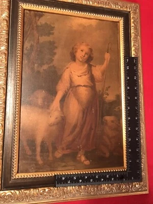 The Infant Christ as the Good Shepherd  signed Murillo oil canvas painting - Image 1 of 4
