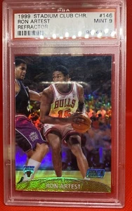 Ron Artest 1999-00 Stadium Club Chrome RC Refractor SP #146 PSA 9 GEM MT POP 3 - Picture 1 of 2