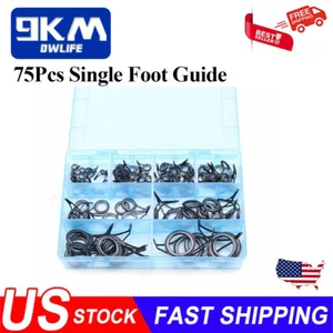 88Pcs Single Foot Guide Ring Stainless Steel Fishing Rod Guides Tip Repair Kit - Picture 1 of 9