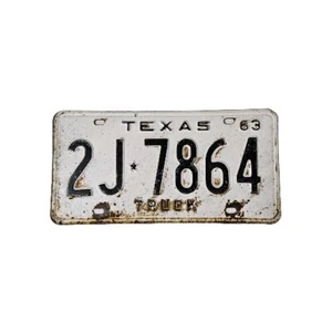 Vintage 1963 Texas License Plate Truck 2J•7862 - Picture 1 of 2