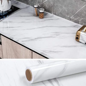 5/10 Glossy Marble Sticky Back Plastic Self Adhesive Vinyl Wallpaper Sticker AU - Picture 1 of 29