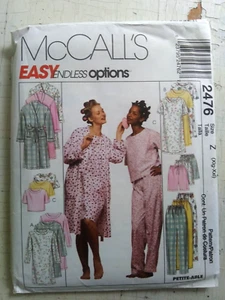 McCall's 2476 Pattern Robe Nightgown Pajama Pants Top Shorts~Size Z Xl/XXL Uncut - Picture 1 of 3