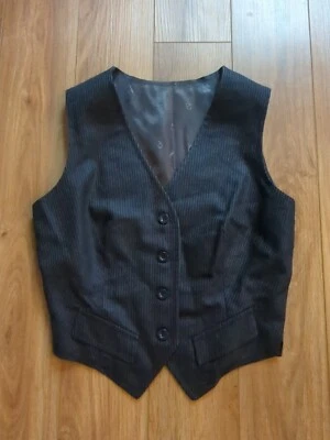 Chaleco a rayas azul marino chaleco sillín talla 8/10 Foto 1 de 4