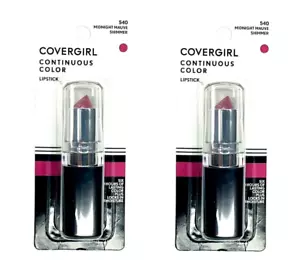 4 x COVERGIRL Continuous Color LIPSTICK ~ 540 MIDNIGHT MAUVE SHIMMER ~ Lot of 4 - Picture 1 of 1