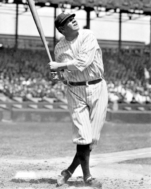 New York Yankees BABE RUTH Glossy 8x10 Photo Baseball Swing Print Poster - Image 1 of 1