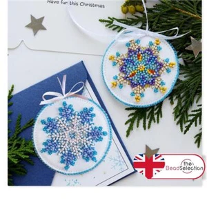 SMALL SNOWFLAKE ABRIS ART BEAD EMBROIDERY KIT DECORATION 6.5cm x 6.5cm (ABT015) - Picture 1 of 4