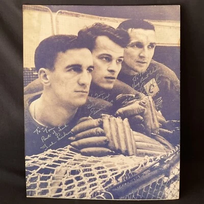 Gordie Howe Ted Lindsay Sid Abel Production Line Autographed Signed Poster 16x20 - Image 1 of 4