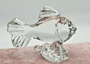 Statuina vintage cristallo pesce rosso tropicale che nuota nell'onda Nachtman Germania - Foto 1 di 7