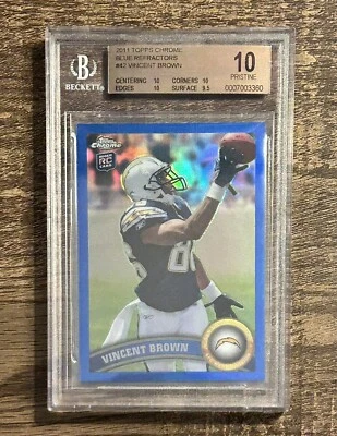 2011 Topps Chrome Blue Refractor /199 Vincent Brown #42 RC BGS 10 Pristine - Image 1 of 2