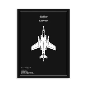 Stampa su Tela su Carta Poster o Quadro Rogan Mark BP Blackburn Buccaneer Black - Imagen 1 de 2