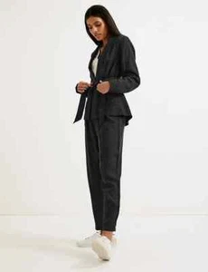 M&S AUTOGRAPH 20 Cupro Straight Leg Trousers Black - Picture 1 of 5