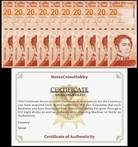 Venezuela 10x20 DIGITALES Bolivares 2021 P-117 UNC con COA spedizione dal CANADA - Foto 1 di 2