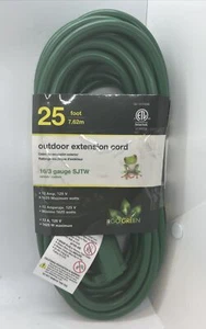 GoGreen Power GG-13725GN - 16/3 25 ft' SJTW Outdoor Extension Cord - Green - Picture 1 of 4