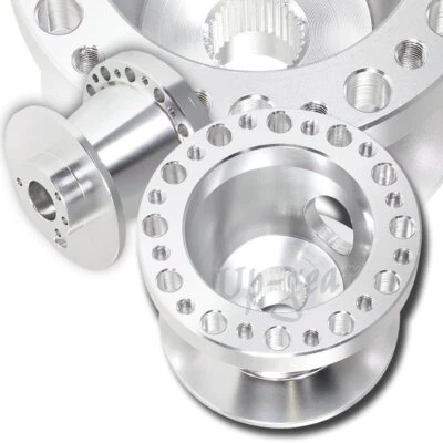 For Scion TC XA XB T-6061 Silver Aluminum Steering Wheel 6-Hole HUB Adapter Kit - Image 1 of 3