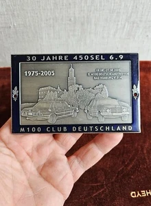 VINTAGE ENAMEL AUTOMOBILE RADIATOR BADGE # MERCEDES BENZ M100 CLUB BAD HOMBURG - Picture 1 of 5
