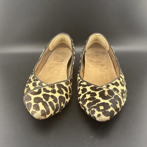 Vionic Caballo Pointed Toe Orthotic Flats sz 8 M Brown Leopard Calf Hair Leather - Picture 1 of 12