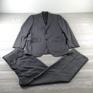 Canali 1934 Suit Mens 40 EU Size 50 34W 2 Piece Gray Striped Made in Italy - Picture 1 of 20