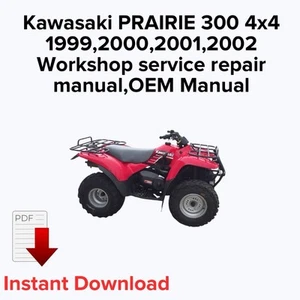 Kawasaki PRAIRIE 300 4x4 1999,2000,2001,2002 manual de reparación de servicio de taller, OEM - Imagen 1 de 3