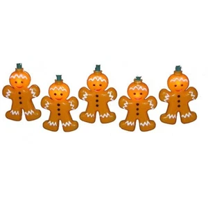 Gingerbread Man Christmas Light String Decoration Set of 10 UL1419 New - Picture 1 of 6