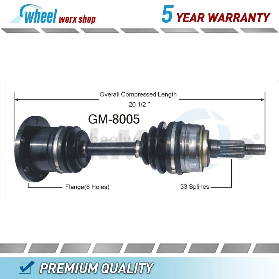 Front Left CV Axle Shaft CV Joint fits Chevrolet Astro 4.3L AWD 1990-1996 - Image 1 of 1