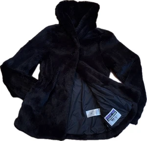 Giacca Patagonia Pelage bambino/neonato L 12 nera scialle pelliccia sintetica collo caldo cappotto - Foto 1 di 12