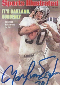 OAKLAND RAIDERS RB LEGEND MARK VAN EEGHEN SIGNED CUSTOM CARD RARE - Picture 1 of 2