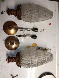 Vintage Paar große hängende Pendelleuchten Deckenleuchten - Bild 1 von 3