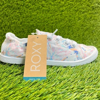 Roxy Bayshore III 女式 7 码白色蓝色粉红色运动懒人鞋运动鞋 — 第 1/4 张图片