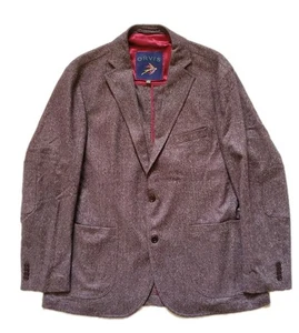 ORVIS Blazer Jacket Mens 46 R Silk Blend Unstructured Speckled Brown Portugal - Picture 1 of 14
