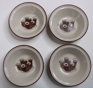 4 Noritake Stoneware Desert Flowers Soup Cereal Bowls 6.5" Across 2" Tall - Picture 1 of 7