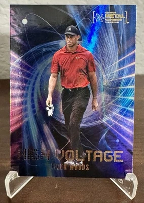 2023 Skybox Metal Universe Champions Tiger Woods High Voltage Insert #HV-2  - Image 1 of 2