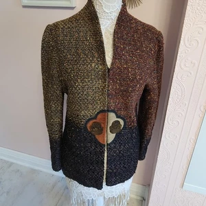 Flawless Unique Art to Wear Boutique Handwoven Kathleen Weir West Jacket M? - Picture 1 of 7