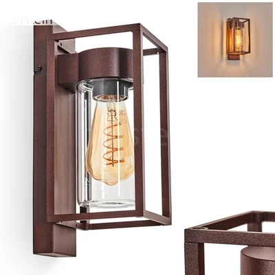 HOFSTEIN Laterza Außenleuchte Außenwandleuchte Metall/Glas Rostfarben/Klar - Bild 1 von 4