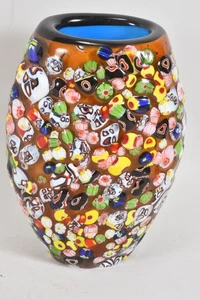 C28F04- Schwere Glas Vase Millefiori wohl Murano - Bild 1 von 12