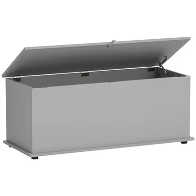 HOMCOM Storage Chest With Lid, 113L Storage Box, Grey - Image 1 of 4