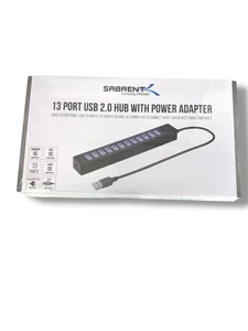 Sabrent 13 Port USB 2.0 Hub with Power Adapter and 2 Control Switches (HB-U14P) - Picture 1 of 4