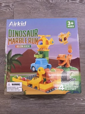 Airkid Dinosaur Marble Run Building Blocks Set STEM Toy for Kids 3+ Educational - Image 1 of 4