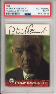 Tarjeta de corte firmada por Patrick Stewart Topps Marvel X-Men 2003 PSA ADN Profesor Xavier - Imagen 1 de 2