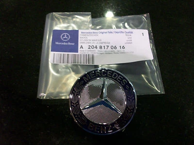 OEM GENUINE MERCEDES BENZ FLAT LAUREL WREATH HOOD BADGE EMBLEM FOR W204 SPORT C - Image 1 of 4