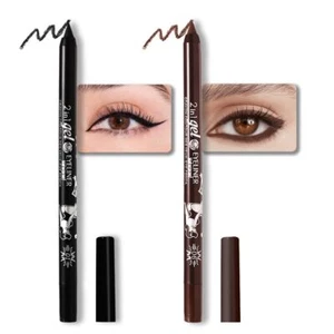 2Pcs Black & Dark Brown Color Gel Glitter Eyeliner Pencils Set for Women Wate... - Picture 1 of 6