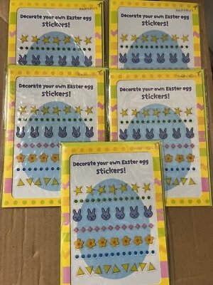 Papyrus Lot Of 5 Cute Easter Cards New Spring Eggs Kids Juvenile Stickers - Image 1 of 3