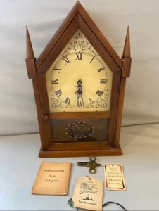 Orologio vintage tre alpinisti 8 giorni campanile pino con chiave e istruzioni - Foto 1 di 11