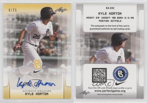 2017 Leaf Perfect Game National Showcase Yellow /25 Kyle Horton #BA-KH2 Auto