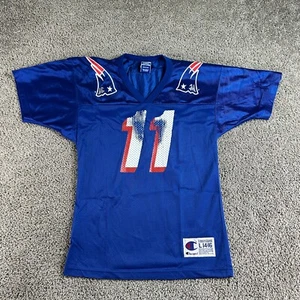 VINTAGE New England Patriots Jersey Youth Large #11 Drew Bledsoe Champion 90s - Picture 1 of 12