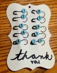 10 Pc Set W/ Blue Beads Black Colored Clasps And Numbers crochet stitch markers  - Picture 1 of 2