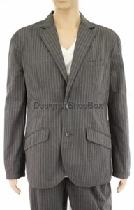 $225 BLACK BROWN 1826 Petrol Gray Striped Mens Sports Jacket Blazer XL - Picture 1 of 3