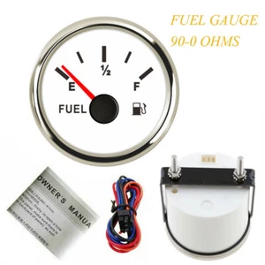 Medidor de nivel de combustible 52 mm 2-1/16"" 90-0 ohmios para automóvil camión marino LED rojo stock de EE. UU. - Imagen 1 de 7