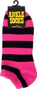 78521 rosa schwarz gestreifte Knöchel Kinder Socken süß Kind Mädchen Spaß Retro Punk - Bild 1 von 1