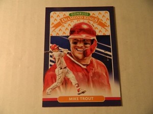 2020 Donruss Diamond King On Fire Emoji  Card of Mike Trout  - Angels # 52/75